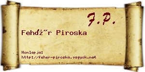 Fehér Piroska névjegykártya