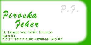 piroska feher business card