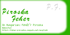 piroska feher business card